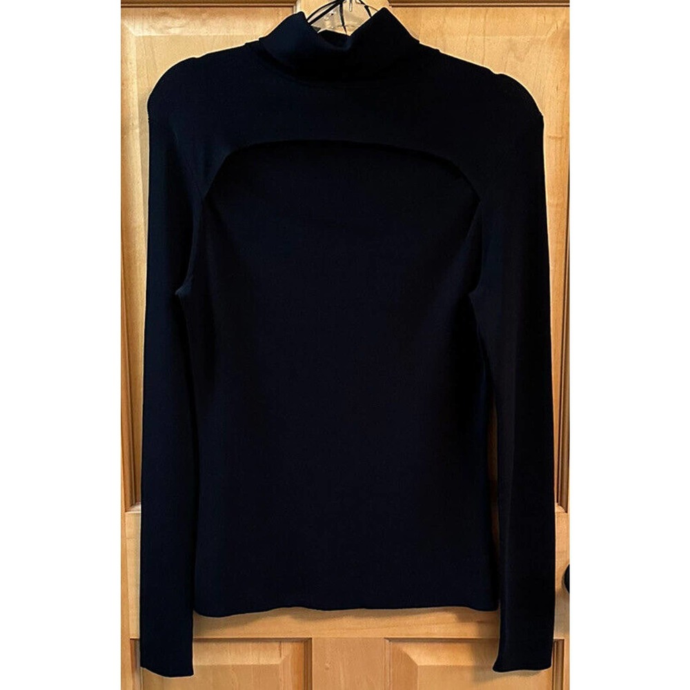 V281, NWOT, White Birch Women’s Black Turtleneck Sweater Size Medium w/Peephole - Picture 4 of 11